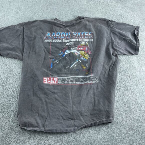 Vntg Yoshimura Racing Aaron Yates 2002 Champion Gray Graphic XL 5497 - Picture 2 of 8